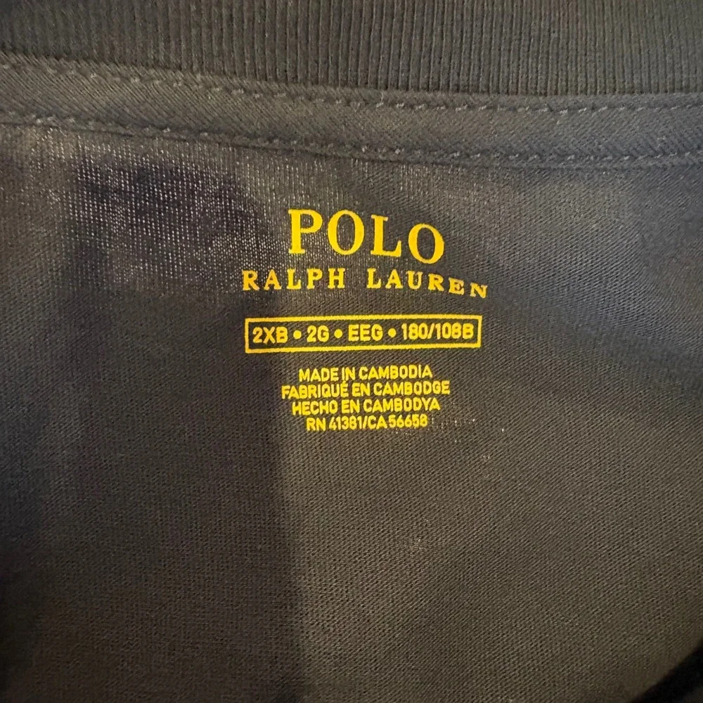 Polo Ralph Lauren Mens Black Crewneck T-Shirt Red Pony Logo 2XB Big & Tall NWT